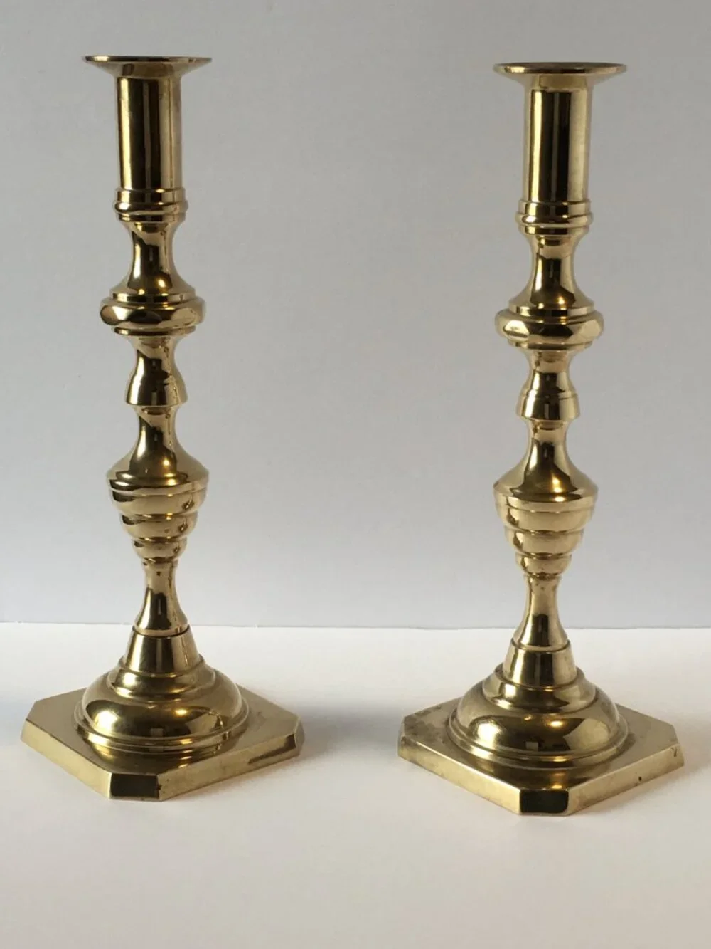 Vintage Brass Candlesticks Tapered Candle Holders a Pair Modern Cottagecore